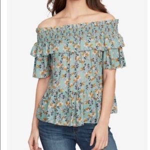 WILLIAM RAST Womens Green Ruffled Floral